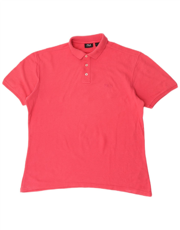 Camisa polo masculina Fila grande algodão rosa
