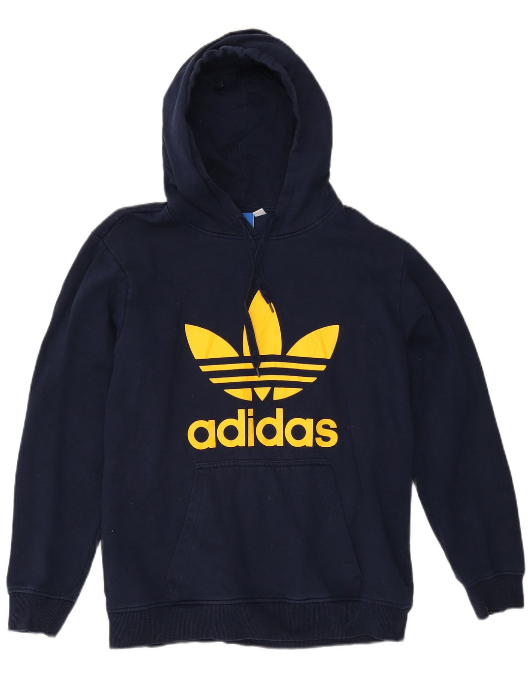 ADIDAS Mens Graphic Hoodie Jumper Médio Algodão Azul Marinho