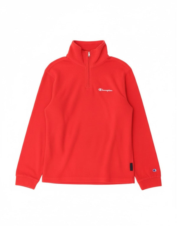 Jumper de lã Champion para meninas com zíper e gola 13-14 anos poliéster vermelho