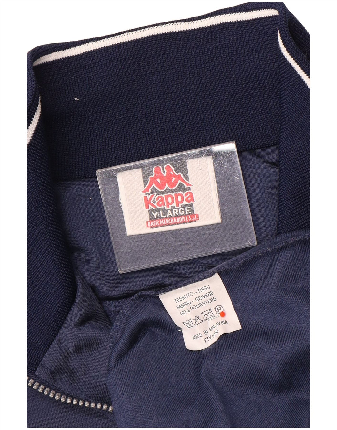 Kappa Mens Oversized Zip Neck Pulôver Treino Top Grande Azul Marinho