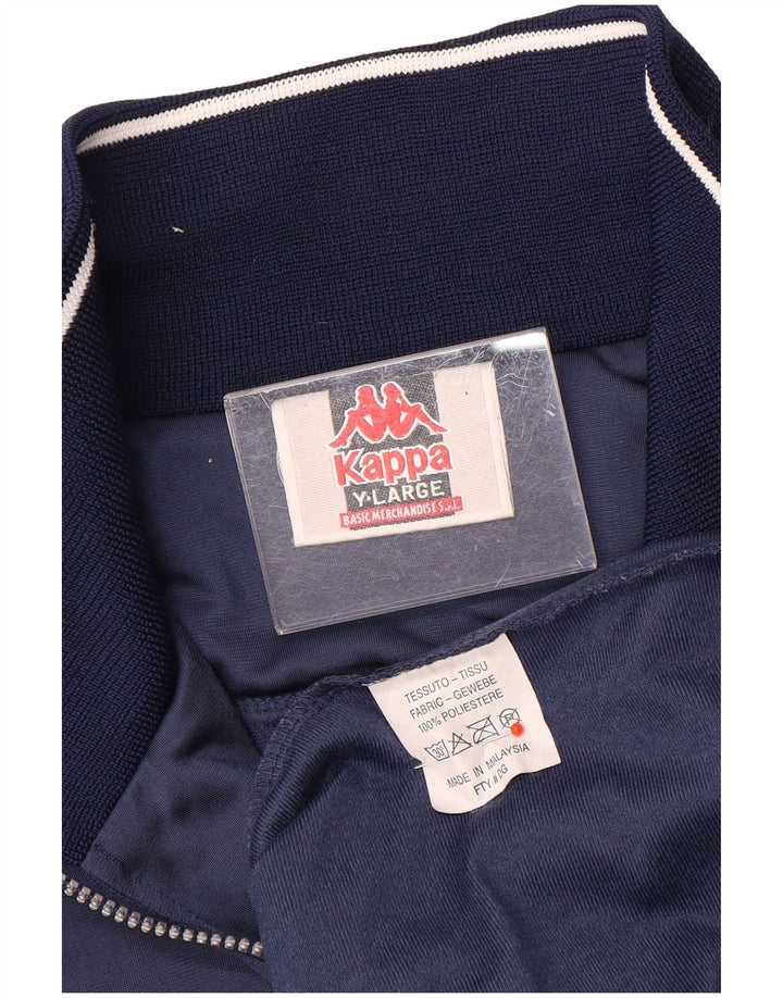 Kappa Mens Oversized Zip Neck Pulôver Treino Top Grande Azul Marinho