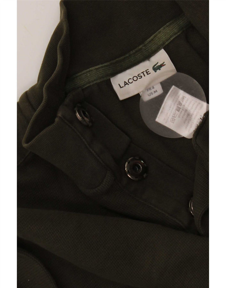 Suéter masculino Lacoste com gola redonda tamanho 4 algodão cáqui médio