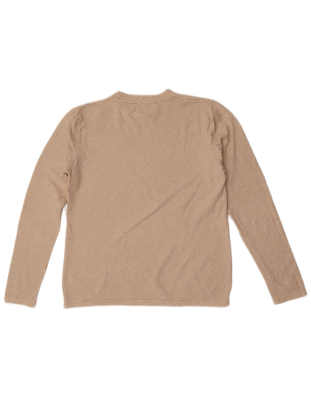 Zara Suéter feminino com gola redonda e gola redonda UK 10 pequeno off white