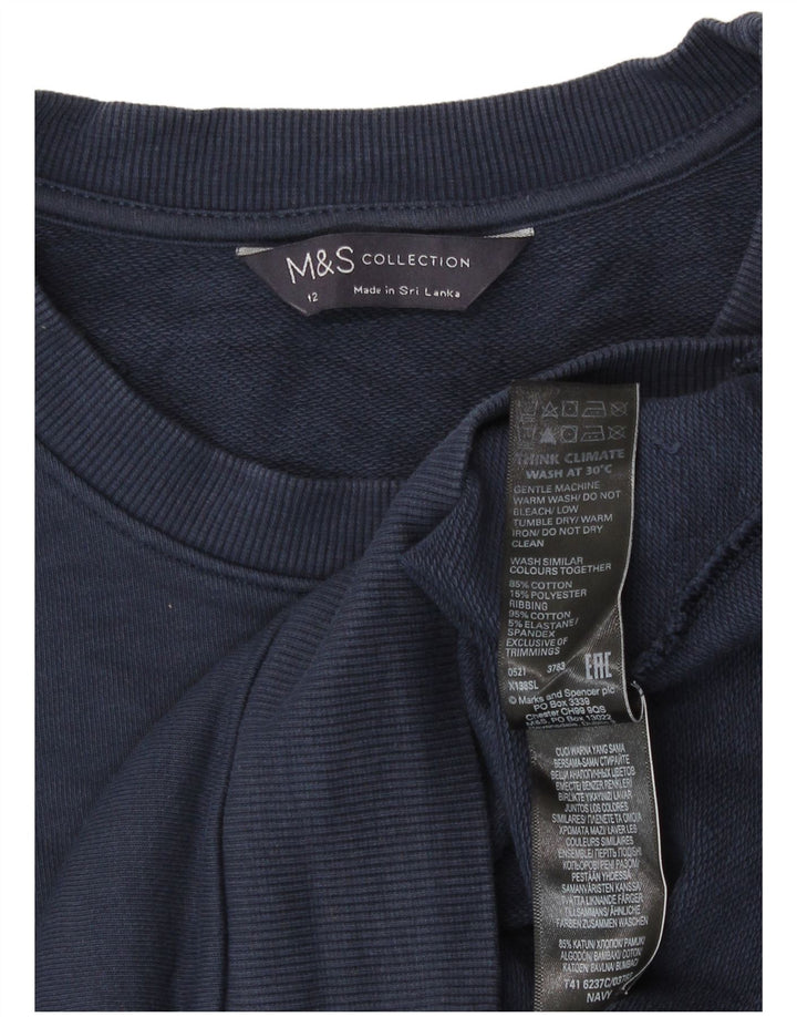 Suéter feminino Marks & Spencer Reino Unido 12 médio azul marinho algodão