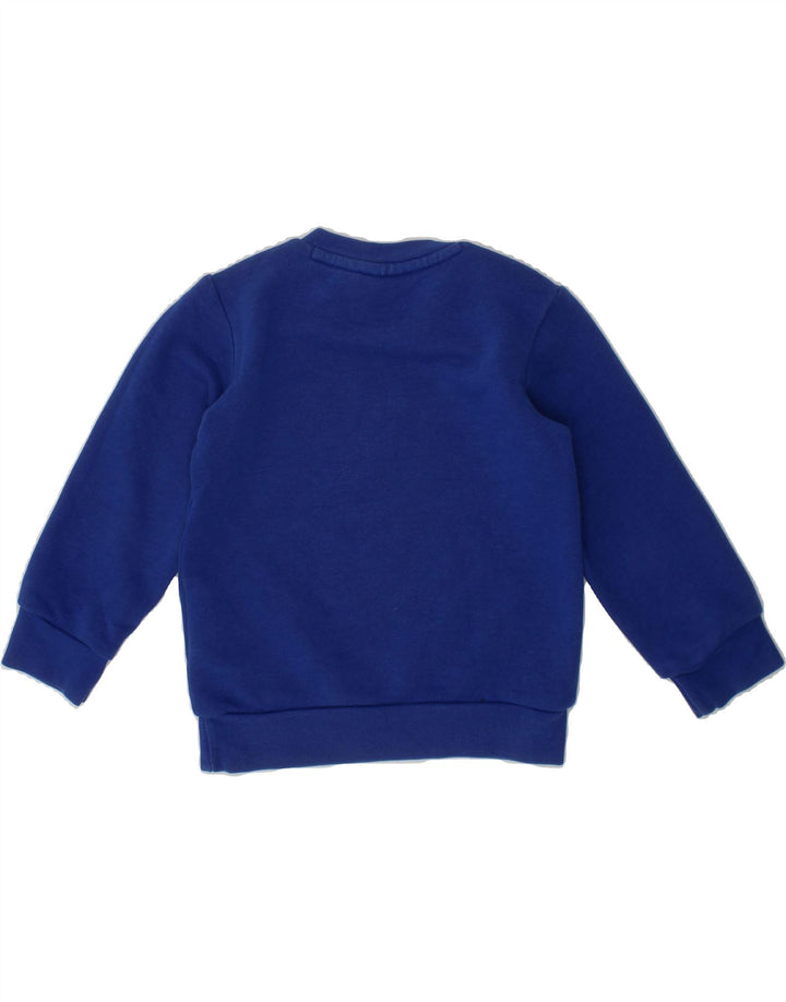 ADIDAS Baby Boys Graphic Sweatshirt Jumper 9-12 Months Blue Cotton Vintage Adidas and Second-Hand Adidas from Messina Hembry 