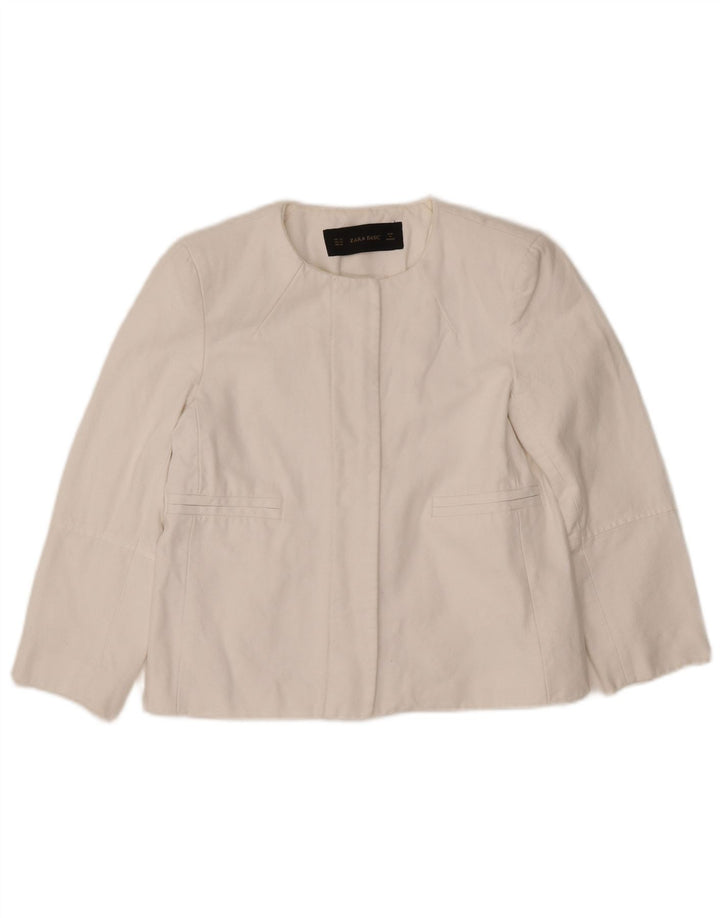 Jaqueta Blazer Feminina ZARA Reino Unido 6 XS Branco
