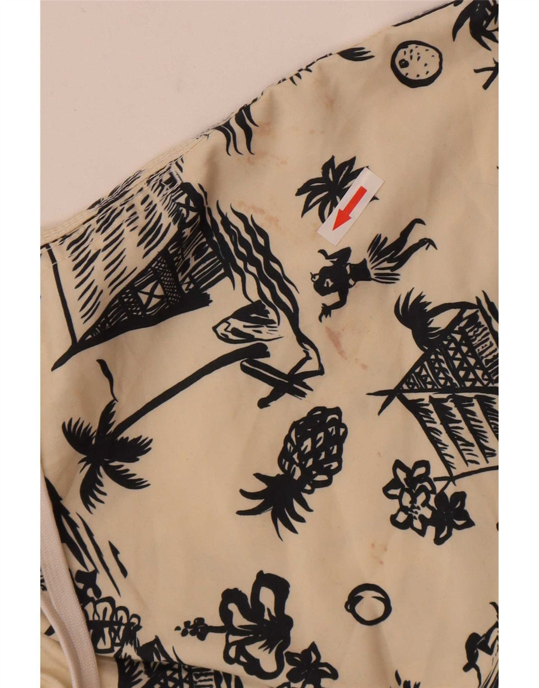Sundek Mens Graphic Natação Shorts Pequeno Off White Havaiano