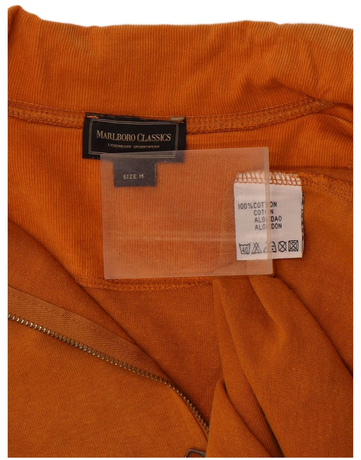 MARLBORO CLASSICS Moletom masculino com zíper e gola alta algodão laranja médio