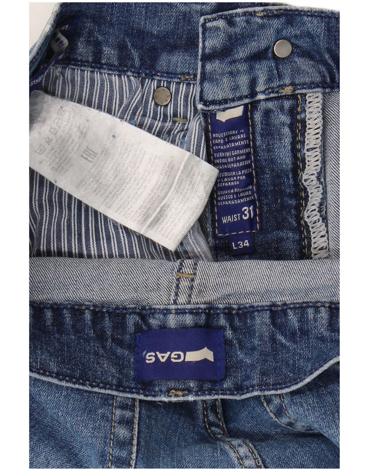 Gas Mens Slim Jeans W31 L34 Azul Algodão