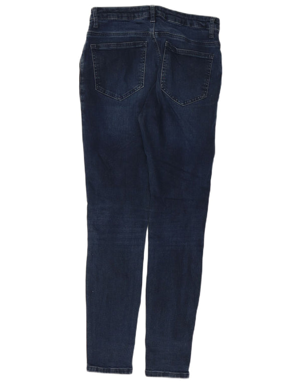 Calça jeans skinny feminina MINT VELVET UK 10 pequena W29 L29 algodão azul marinho