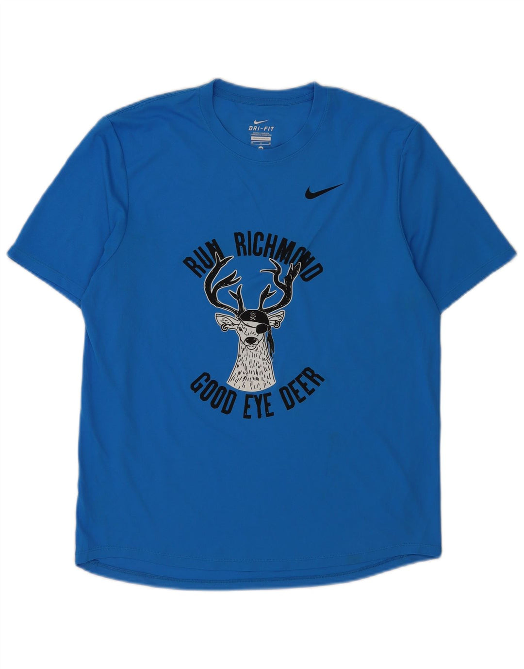 Camiseta Nike Masculina Dri Fit Graphic Top Médio Azul Poliéster
