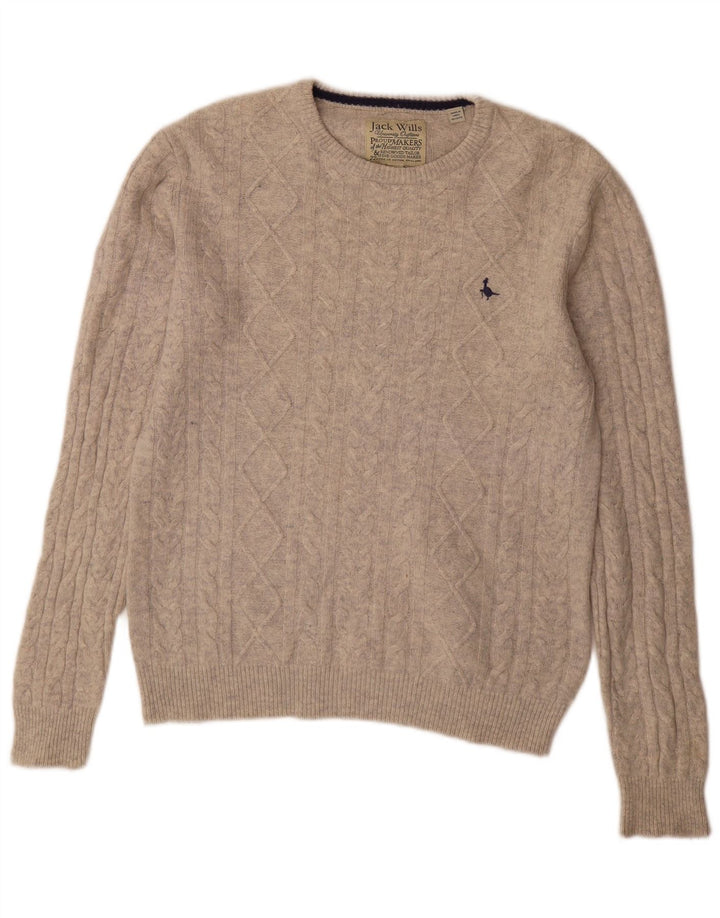 Suéter masculino Jack Wills com gola redonda cinza médio