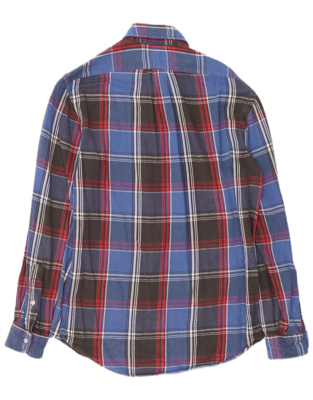 Camisa masculina de flanela RALPH LAUREN pequena de algodão xadrez azul