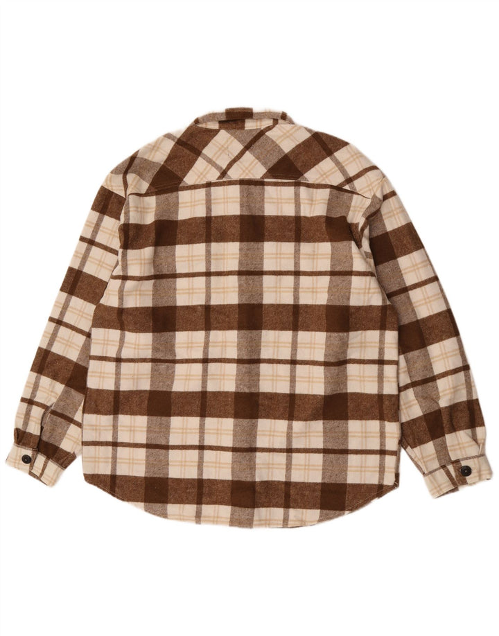 Camisa masculina de flanela Jack & Jones XL marrom xadrez poliéster