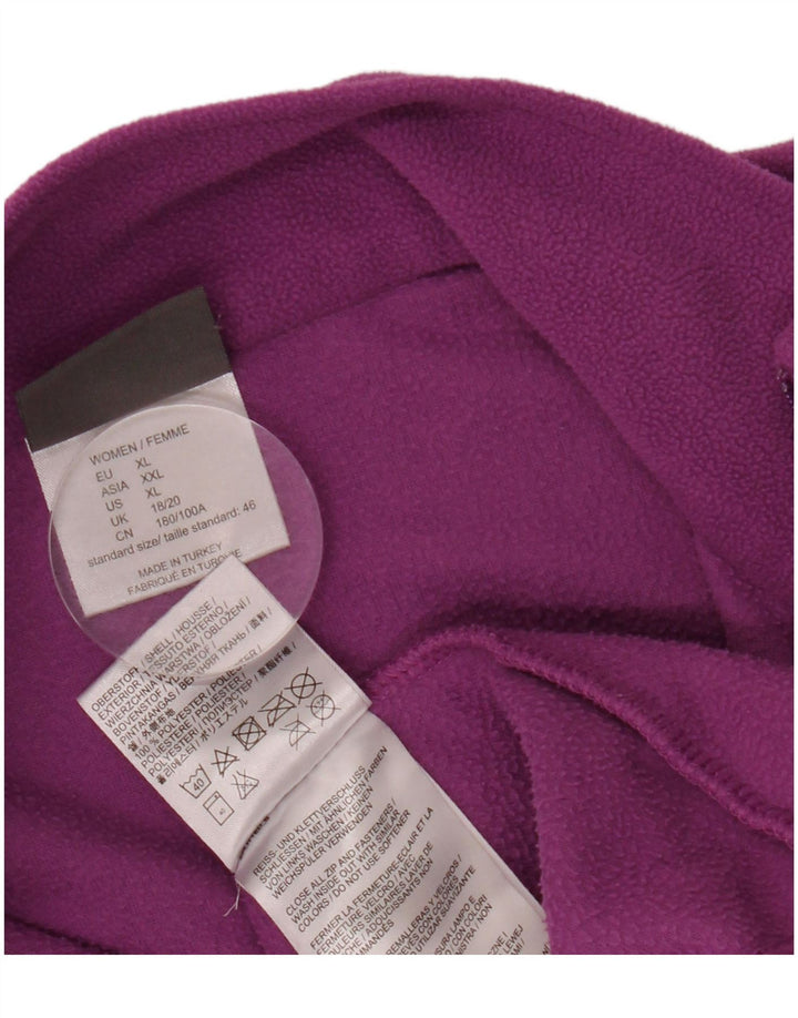 JACK WOLFSKIN Suéter feminino de lã com zíper e gola UK 18/20 XL roxo poliéster