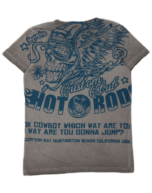 Camiseta gráfica Scorpion Bay Boys 12-13 anos XL cinza algodão