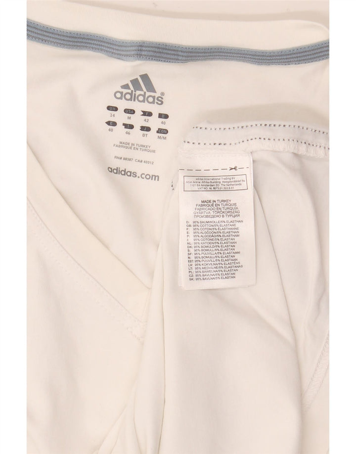 Adidas Womens Vest Top UK 14 Médio Algodão Branco