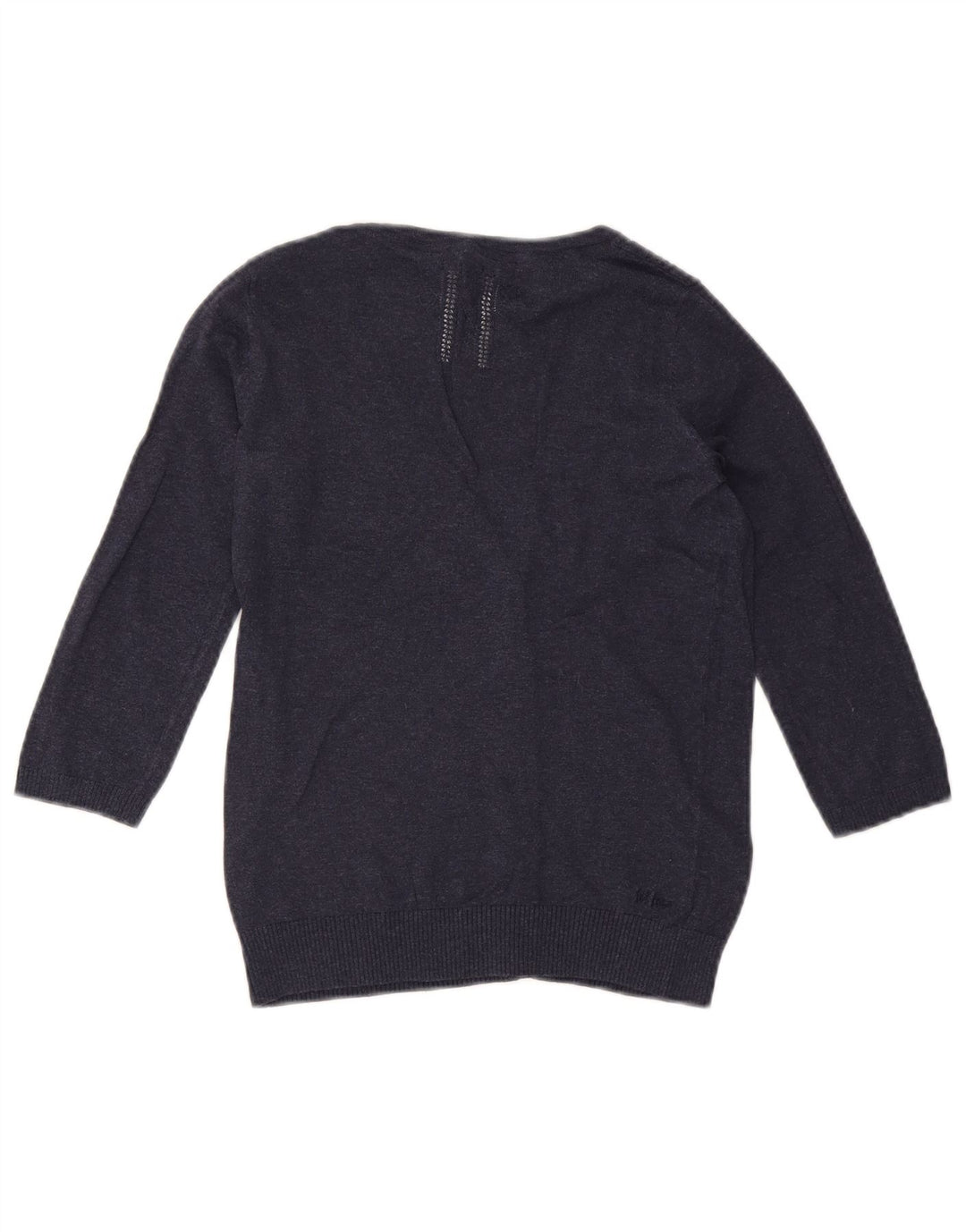 Suéter cardigã feminino de manga 3/4 FAT FACE Reino Unido 8 pequeno algodão azul marinho