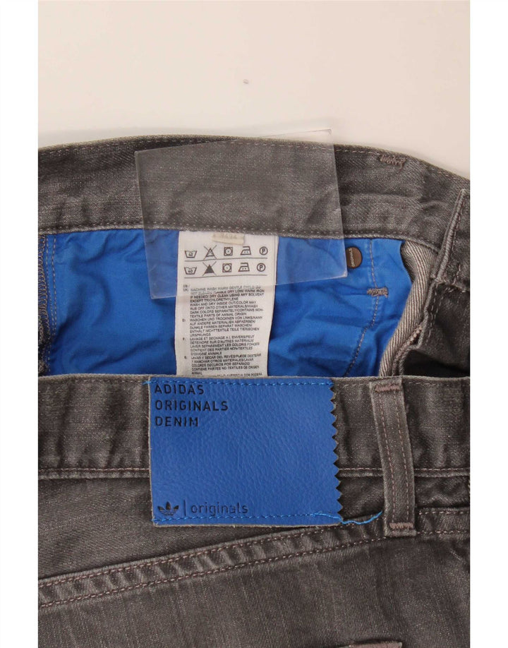 Adidas Mens Slim Jeans W34 L34 Cinza Algodão