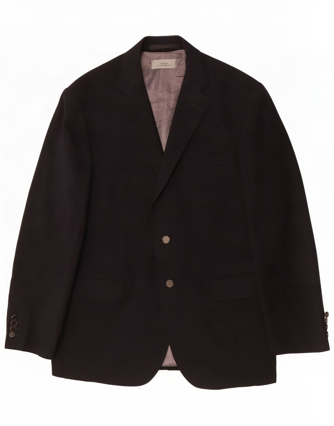 Jaqueta blazer masculina de 2 botões Marks & Spencer Reino Unido 42 grande azul marinho poliéster