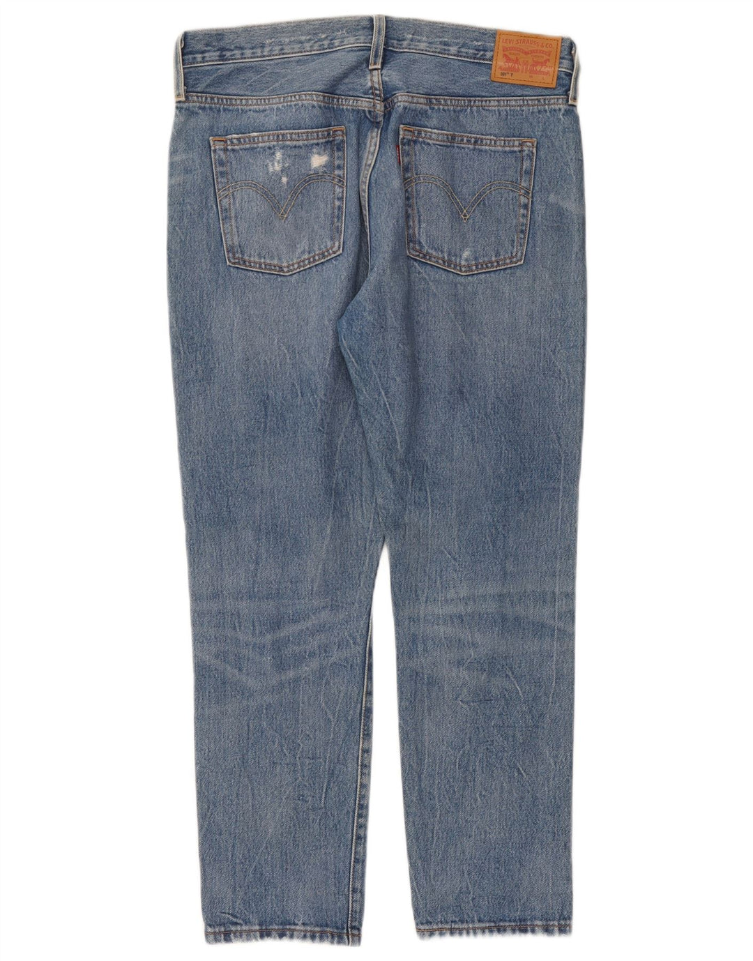 Calça Jeans Levis Feminina 501 Distressed Straight W29 L28 Azul Algodão