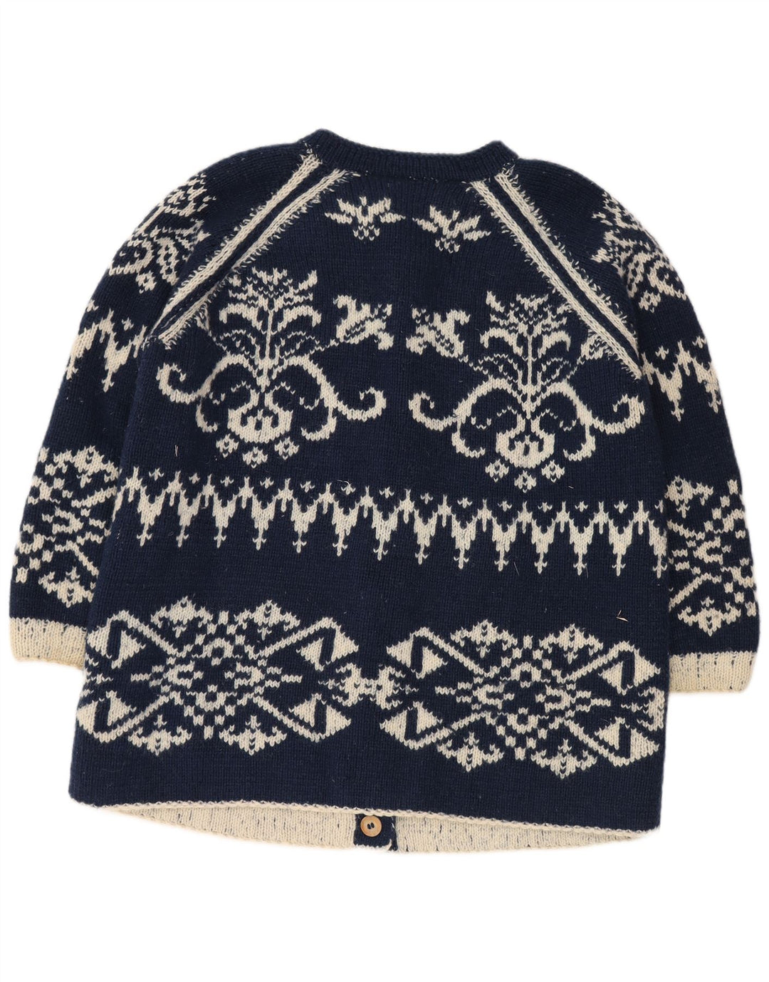 Suéter cardigã feminino vintage oversized longline UK 18 XL azul marinho