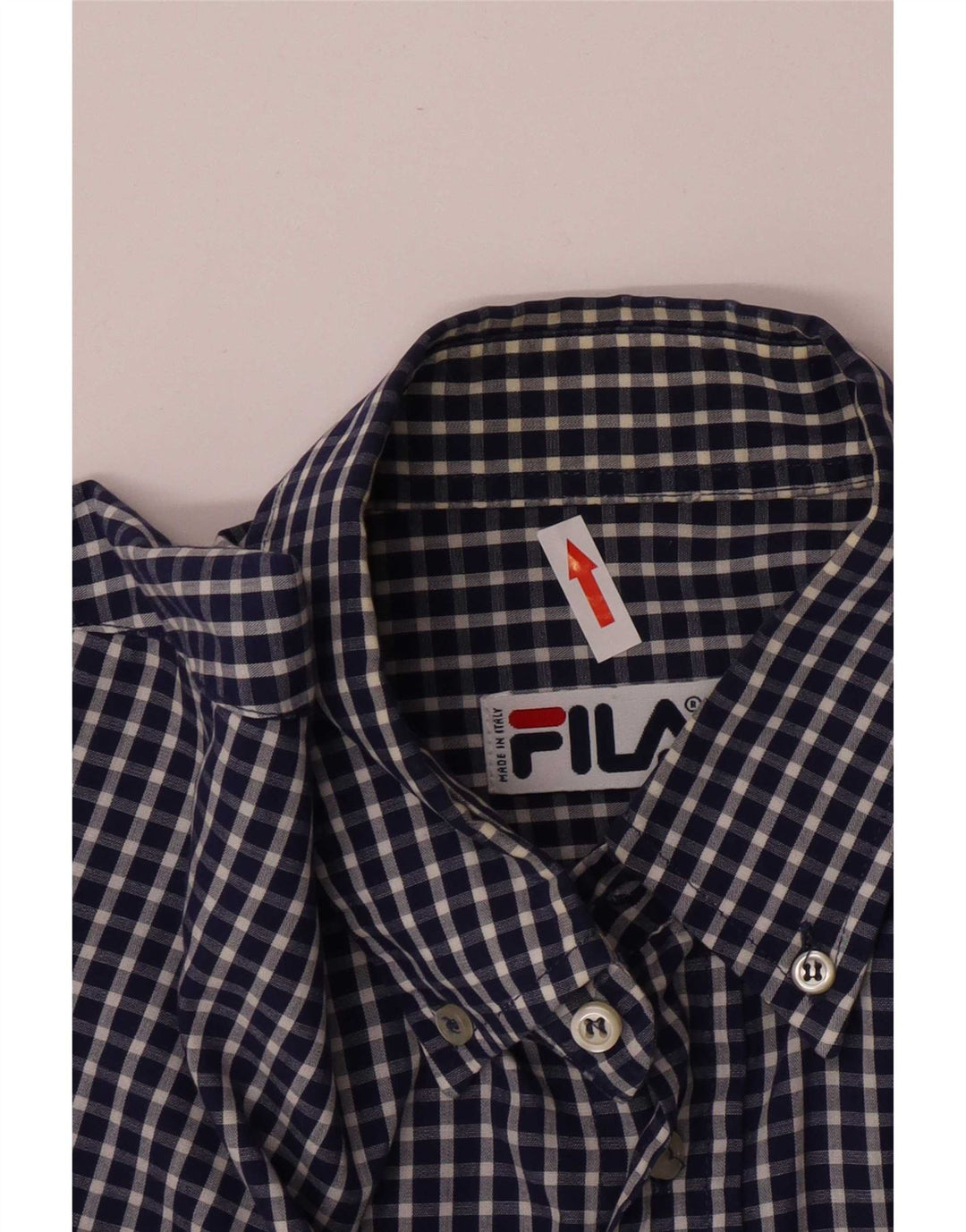 Camisa Fila Masculina Regular Fit Médio Algodão Gingham Azul Marinho