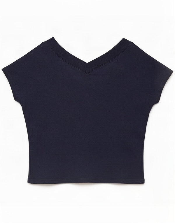 Zara Womens Oversized T-Shirt Top UK 10 Small Navy Blue