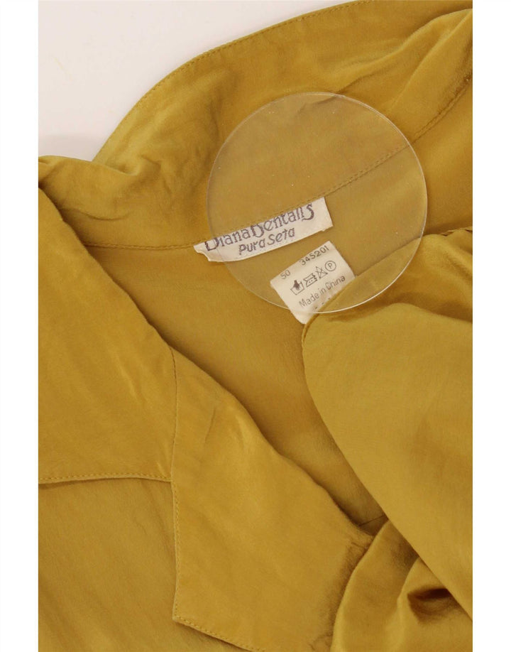 Vestido feminino Shift de Diana Bentall IT 50 XL seda amarela