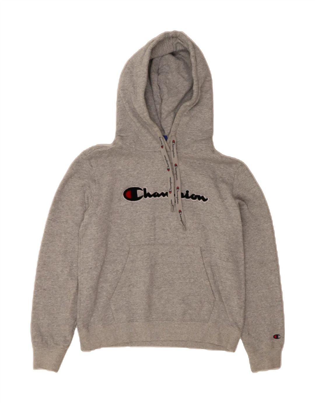 CHAMPION Womens Graphic Hoodie Jumper UK 14 Medium Grey Cotton Vintage Champion and Second-Hand Champion from Messina Hembry 
