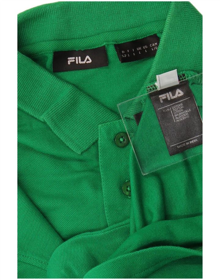 Camisa polo masculina FILA grande algodão verde