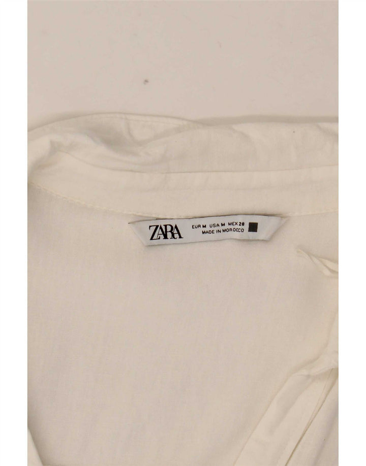Zara Camisa Oversized Feminina Reino Unido 14 Médio Branco