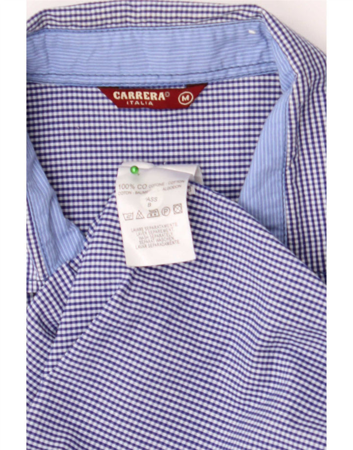Camisa masculina Carrera de algodão guingão azul médio