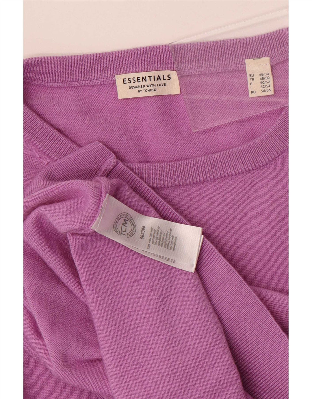 Suéter masculino Essentials com gola redonda UE 48/50 lã merino roxa média