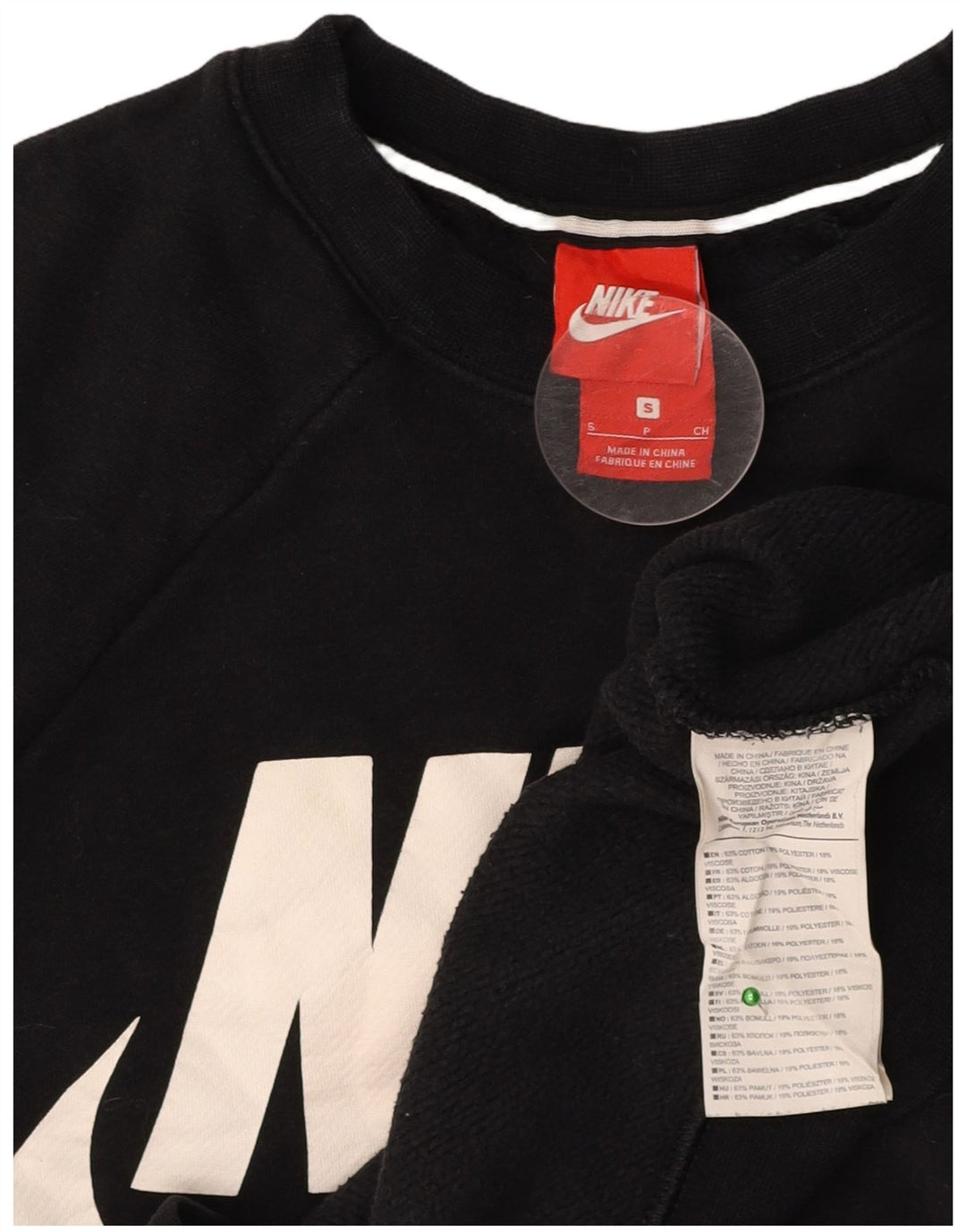 Moletom feminino Nike Crop Oversized Graphic Jumper UK 10 Pequeno Preto