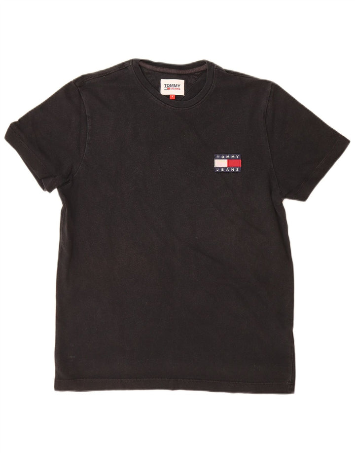Camiseta masculina Tommy Hilfiger top pequeno algodão preto