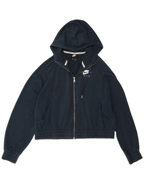 Suéter feminino Nike com capuz e zíper oversized UK 18 XL azul marinho algodão