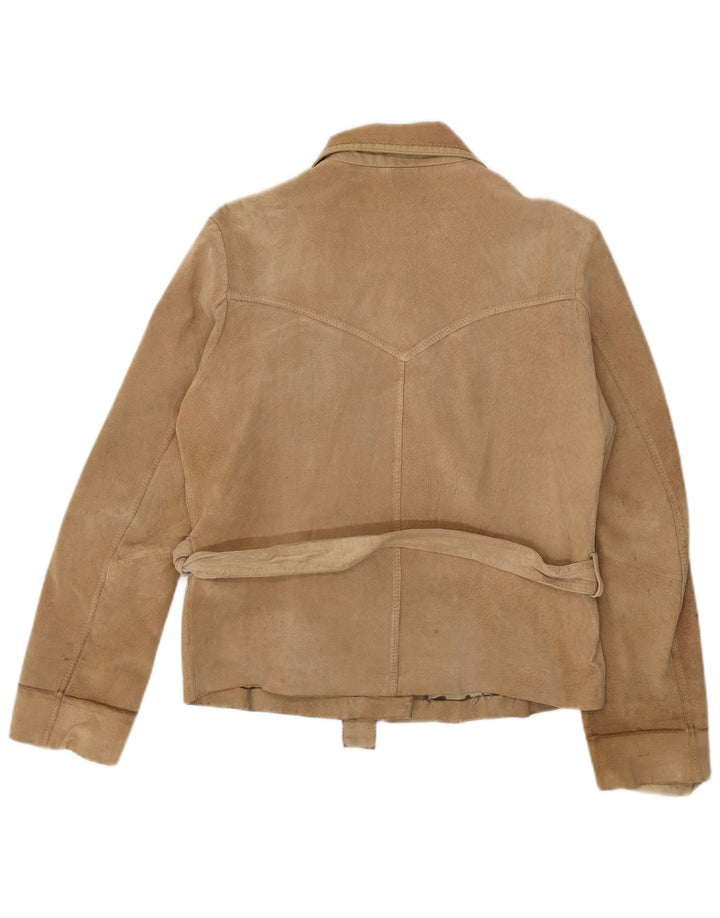 Jaqueta feminina vintage de camurça IT 48 XL couro bege