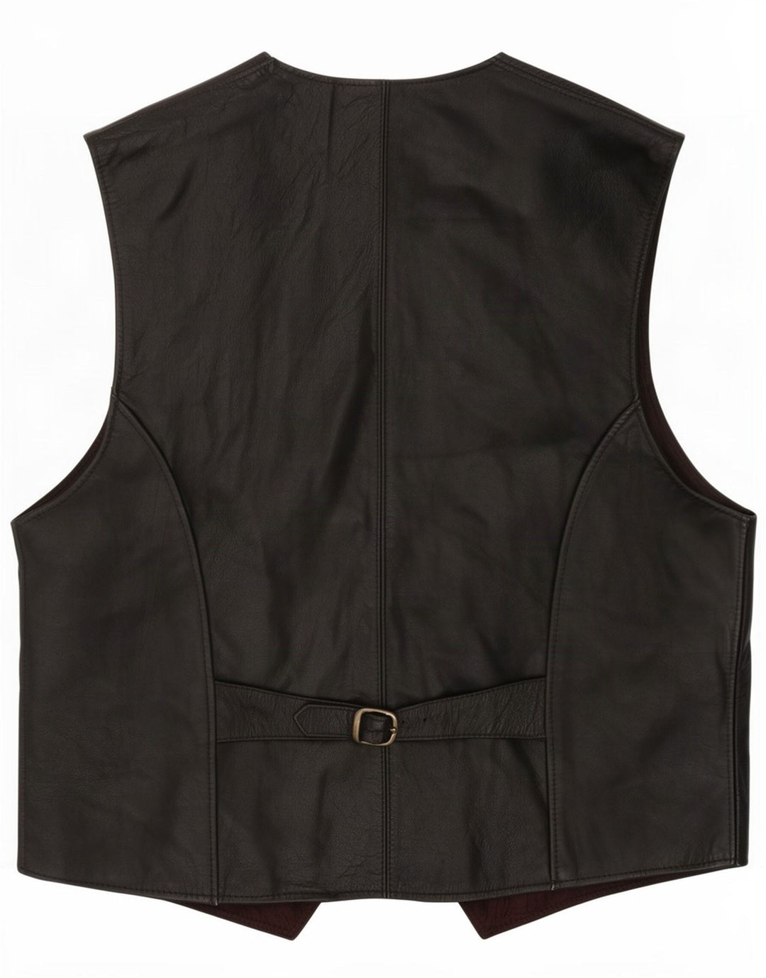 Colete de couro masculino vintage IT 52 grande preto