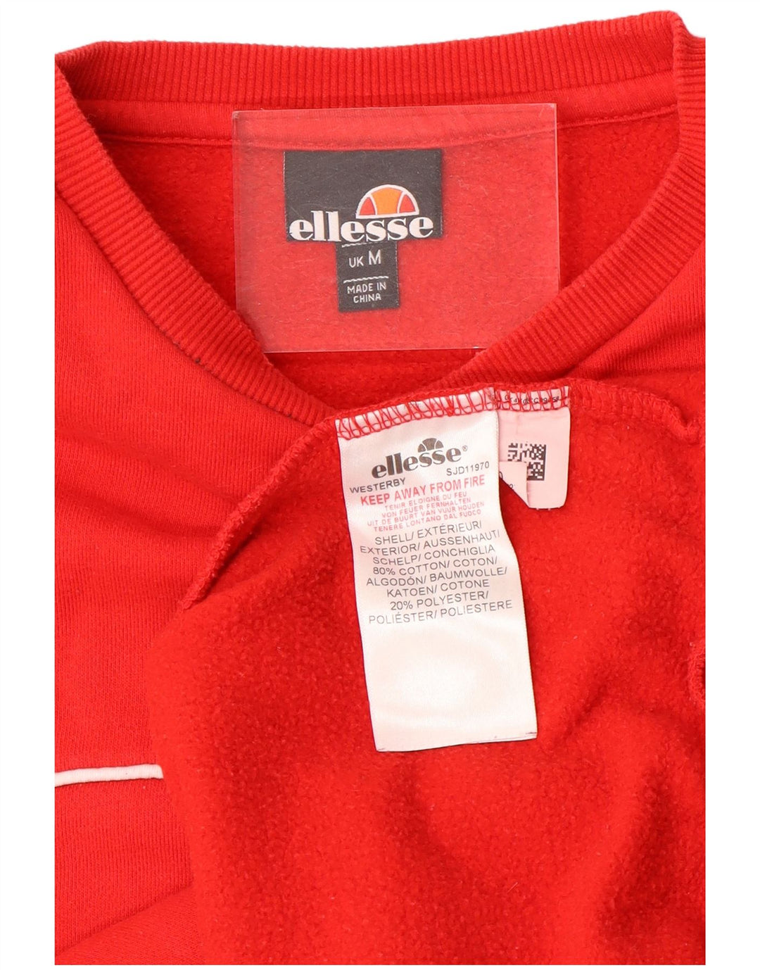 Ellesse moletom gráfico masculino jumper médio vermelho algodão esportivo