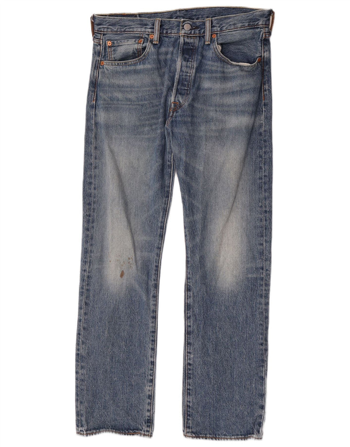 Levi's Masculino 501 Straight Jeans W33 L30 Azul Algodão