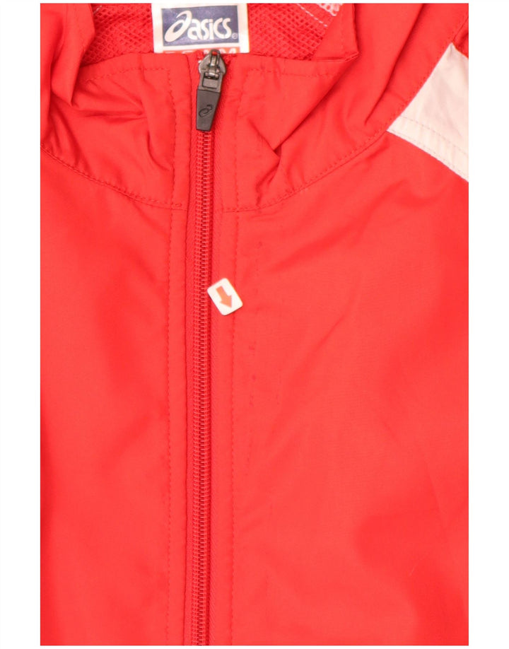 Jaqueta de chuva masculina ASICS UK 42 XL poliéster colorblock vermelho