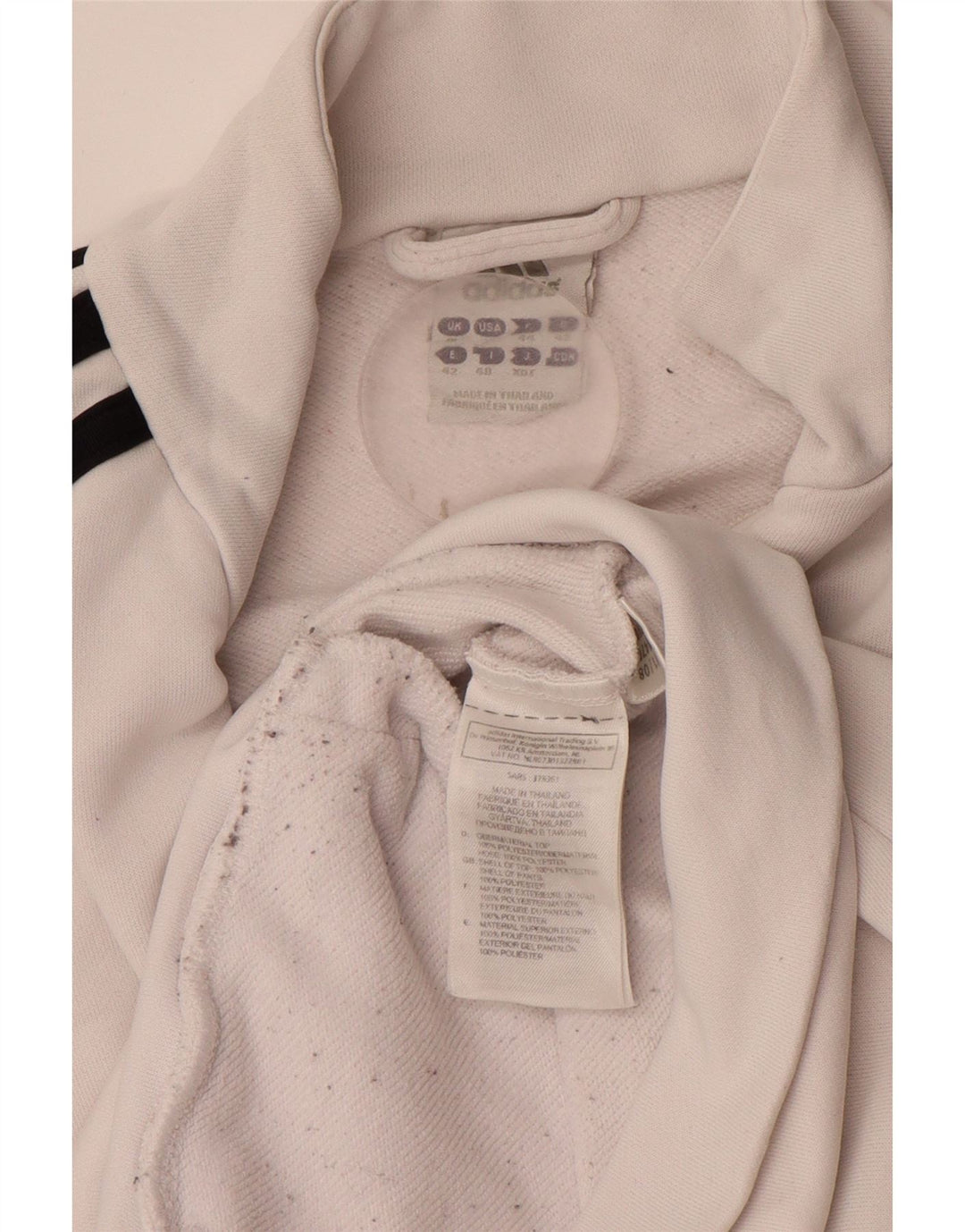 ADIDAS Womens Tracksuit Top Jacket UK 16 Grande Poliéster Branco