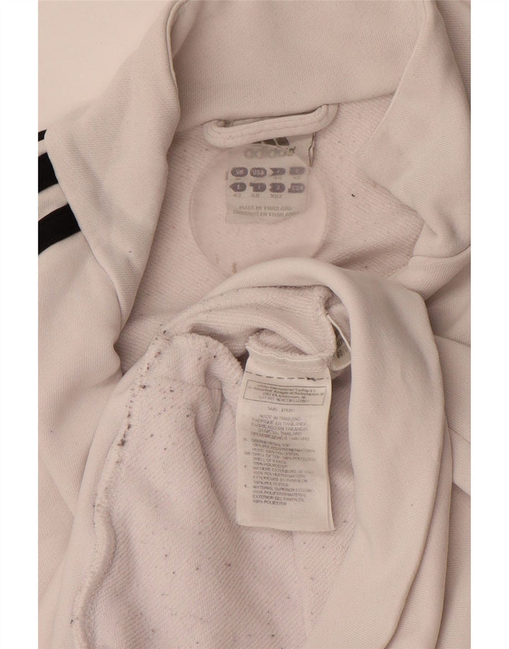 ADIDAS Womens Tracksuit Top Jacket UK 16 Grande Poliéster Branco