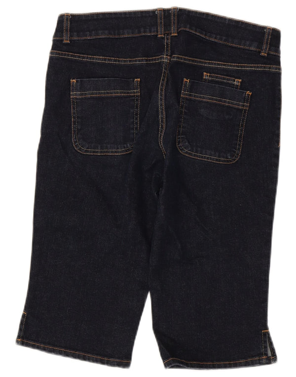 Shorts jeans feminino Marks & Spencer Reino Unido 8 pequeno W30 azul marinho algodão