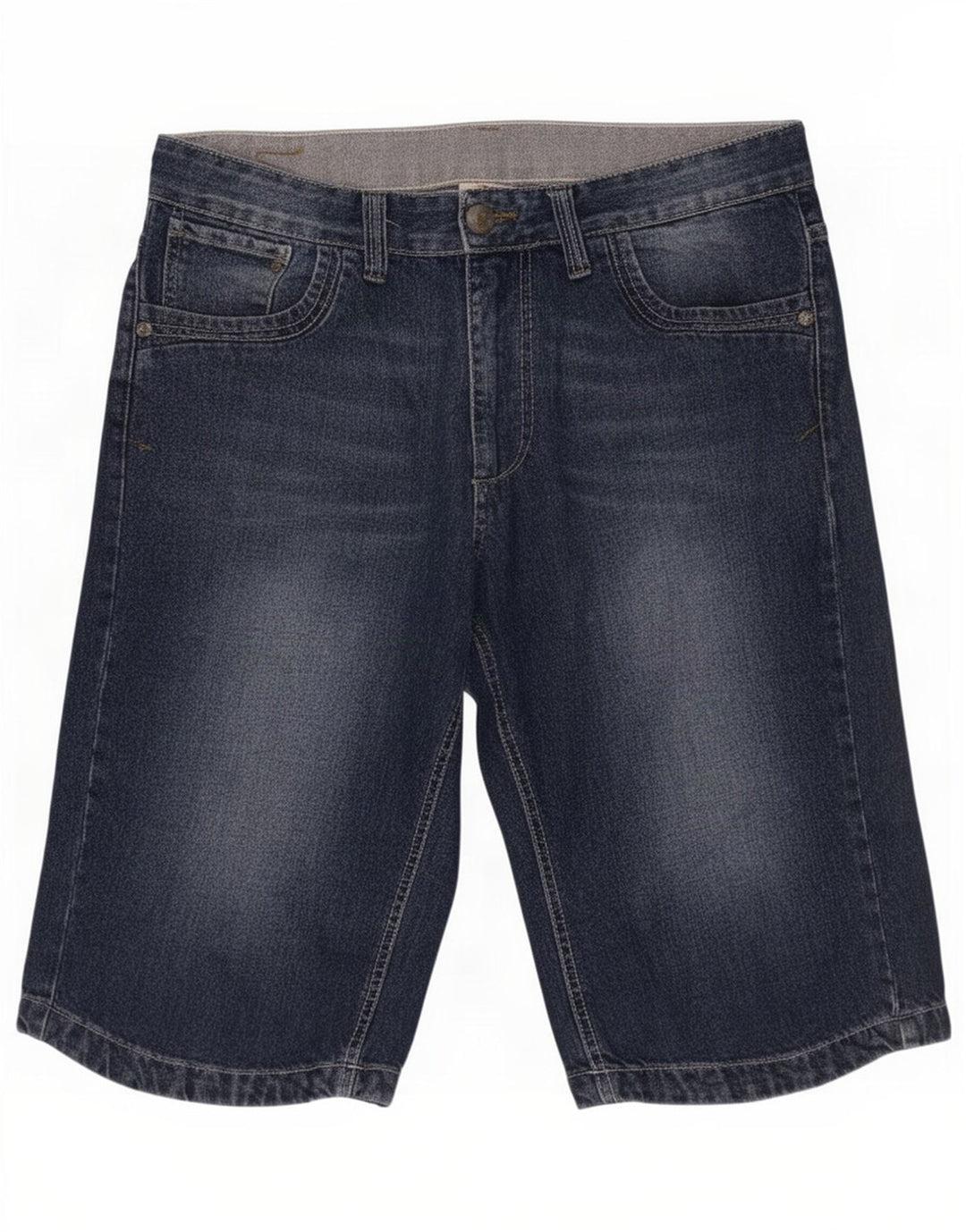 Zara Shorts jeans masculino UE 42 grande W32 azul marinho