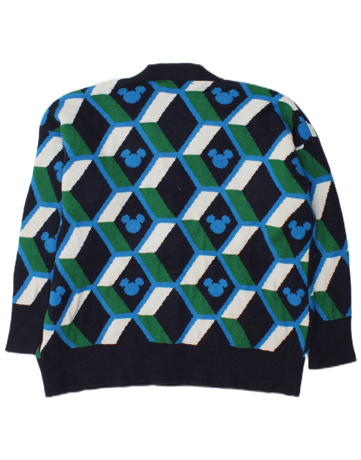 Zara Suéter Cardigan Oversized Feminino Reino Unido 10 Pequeno Multicolorido Geométrico