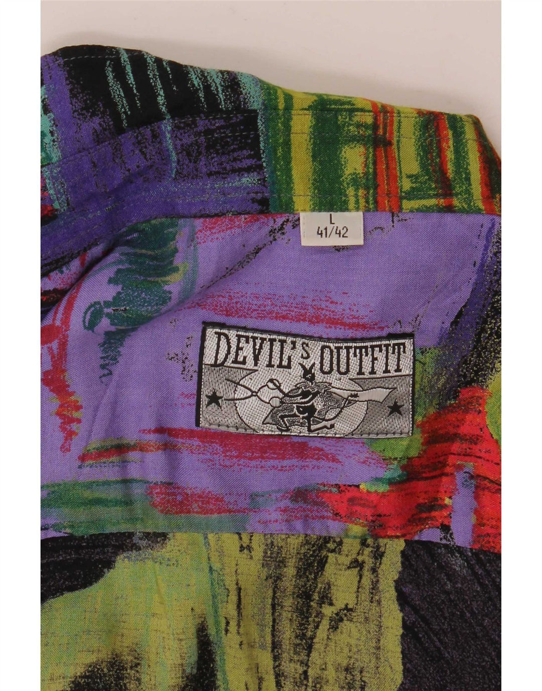 Camisa vintage masculina abstrata padrão tamanho 41/42 grande multicolorida
