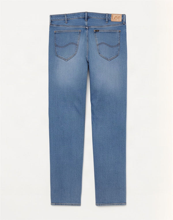 Lee Mens Daren Zip Fly Distressed Slim Jeans W36 L34 Azul Algodão