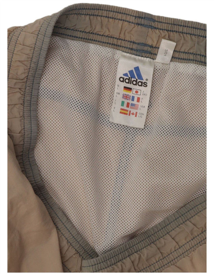ADIDAS Mens Graphic Sport Shorts Grande Bege Colourblock Poliéster